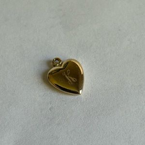 14k Gold Filled Puffy Heart Pendant Charm Engraved K and Date *(see photos)